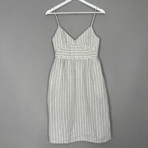 Theory Dress Womens 4 White Stripe Linen Milaena B Narrow Sundress Coastal Beach